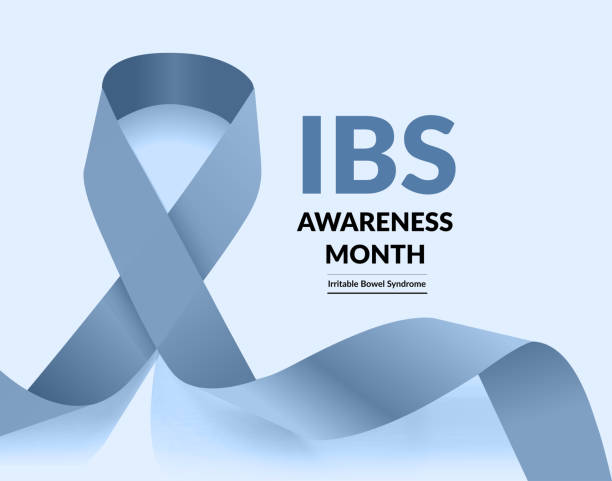 Irritable Bowel Syndrome (IBS) Awareness Month. Vector illustration Irritable Bowel Syndrome (IBS) Awareness Month. Vector illustration with blue ribbon irritable bowel syndrome stock illustrations