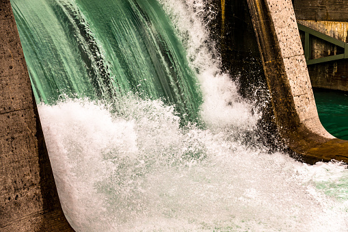 old sluice at a dam