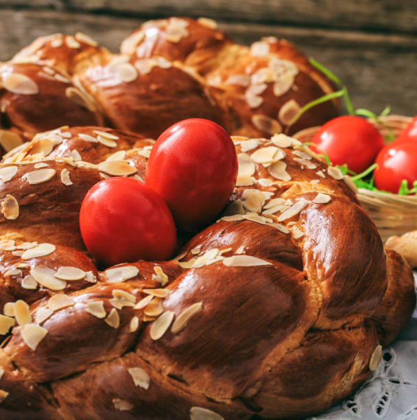 istock Tsoureki Easter traditional sweet bread closeup view 1215917359