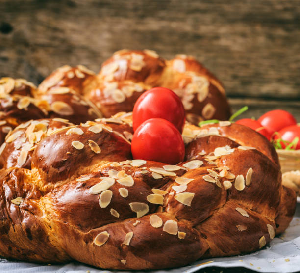istock Tsoureki Easter traditional sweet bread closeup view 1215917361