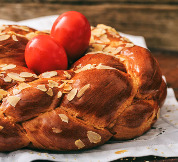 istock Tsoureki Easter traditional sweet bread closeup view 1215917375