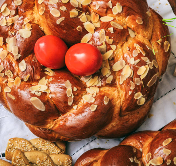 istock Tsoureki Easter traditional sweet bread closeup view 1215917400