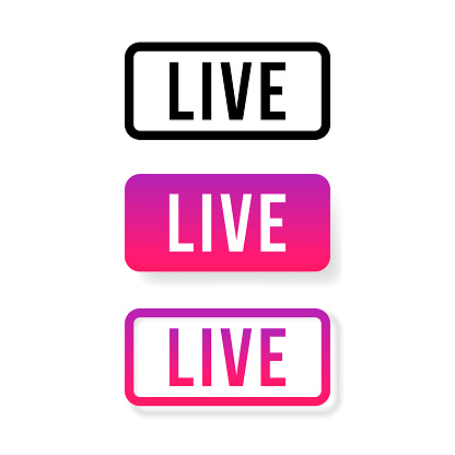 Live Stream sign, emblem, logo. Vector Illustration. Social media icon live streaming.