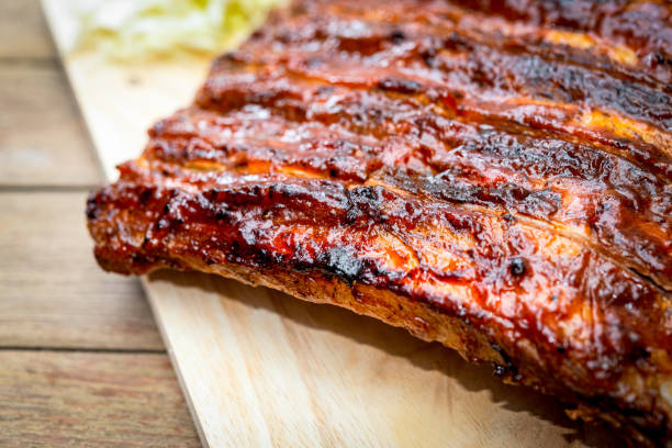 istock Pork Spare Ribs Barbecue or Pork Ribs with BBQ 1215921221