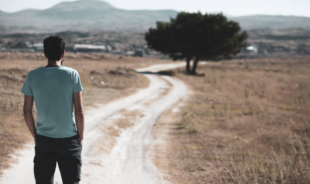 istock man with one tree in road in summer 1215924120