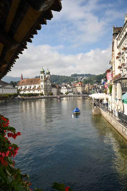 istock View from the Chapel Bridge in Lucerne, Switzerland 1215928404