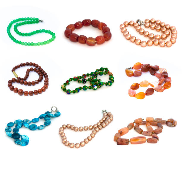 istock Beautiful beads collection on white background. Full size. 1215929162