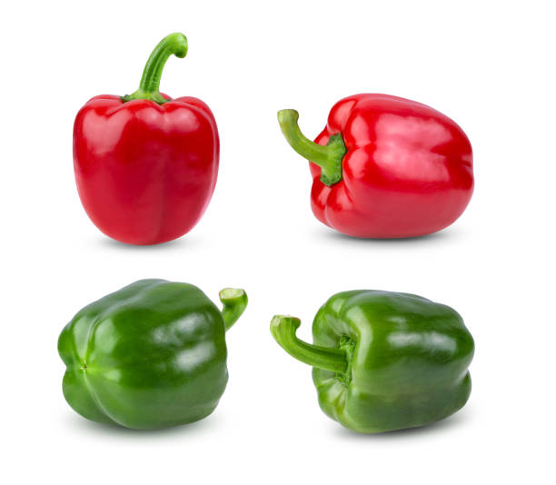istock red and green pepper on white background 1215930172