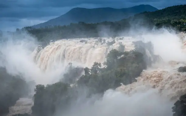 Photo of Shivanasamudra falls in Chamarajanagar District of the state of Karnataka, India