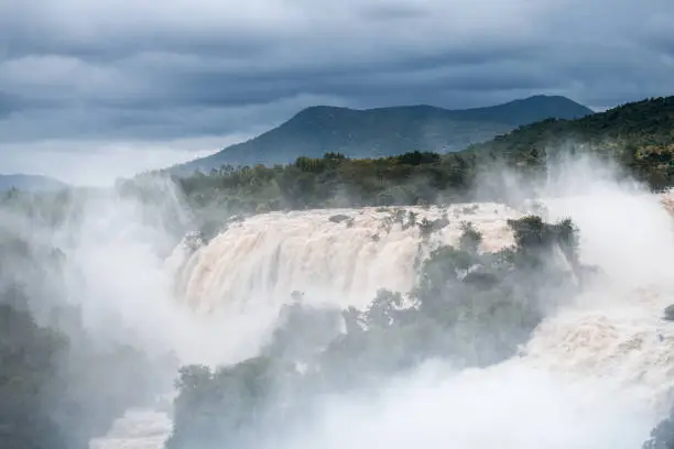 Photo of Shivanasamudra falls in Chamarajanagar District of the state of Karnataka, India