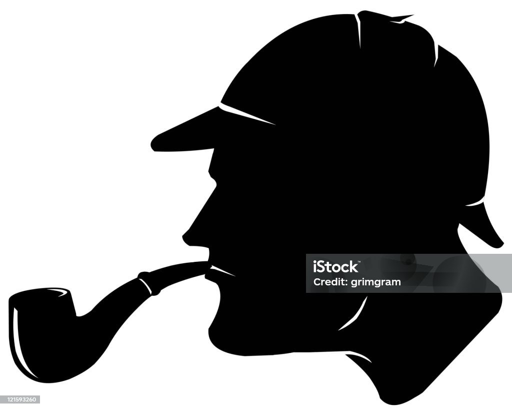Detective A vector illustration of Sherlock Holmes,  the world famous English detective smoking his pipe. Sherlock Holmes stock vector