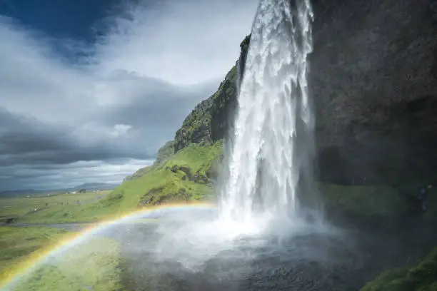 Photo of Seljalandsfoss waterfall in Iceland in Summer