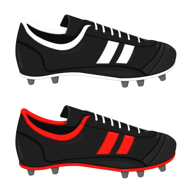 Football boots A vector illustration of a pair of football boots. cleat stock illustrations