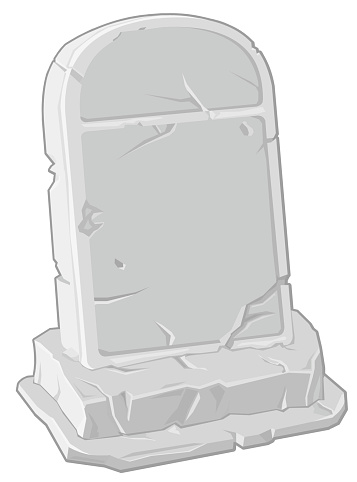 A vector illustration of a crumbling gravestone.