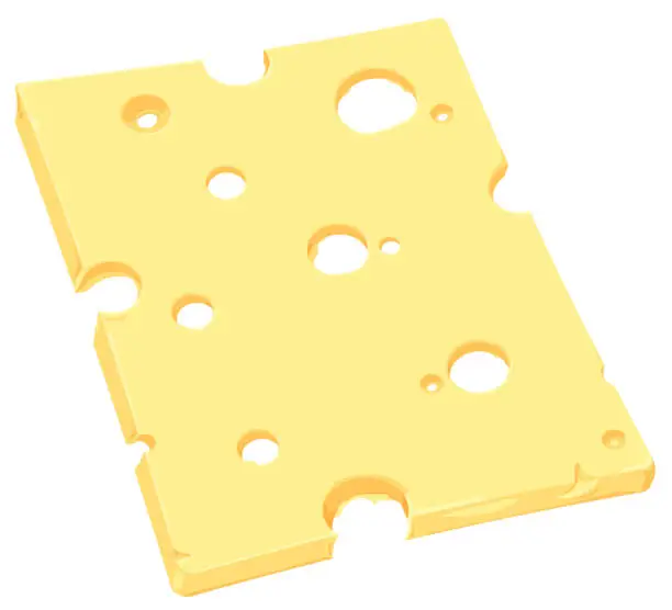 Vector illustration of Swiss Cheese Slice