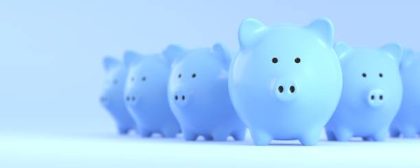 istock Blue Piggy bank for money saving 1215935156