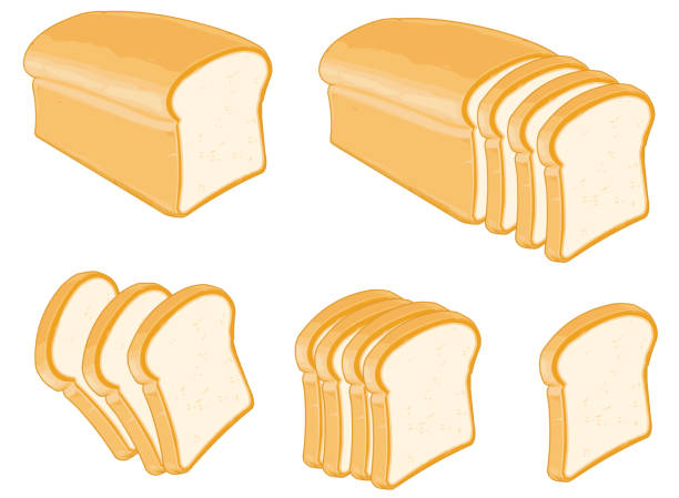パンの白のパンとスライス全体 - 食パン点のイラスト素材／クリップアート素材／マンガ素材／アイコン素材