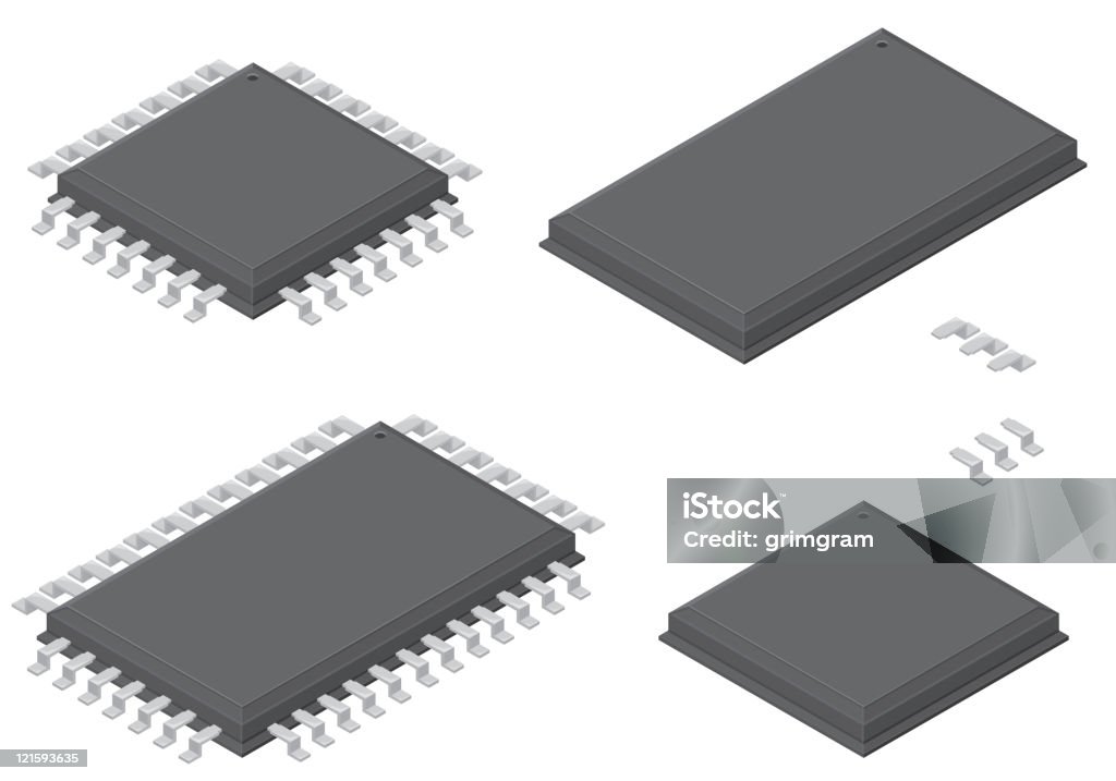 Procesory Isometric komputera - Grafika wektorowa royalty-free (Rzut izometryczny)