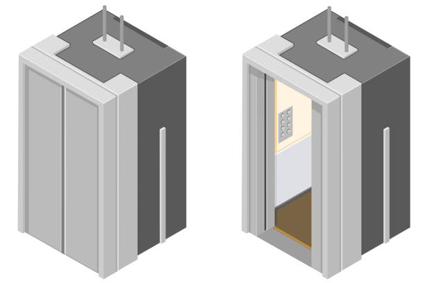Cartoon Display Image Of An Elevator Stock Illustration - Download Image  Now - Elevator, Isometric Projection, Illustration - iStock