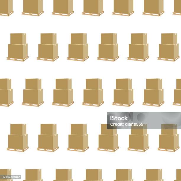Shipping Box Pattern Shipping Packages Pattern Stock Illustration - Download Image Now ...