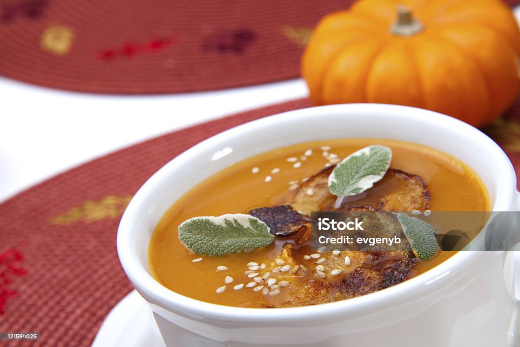 Sopa de abóbora temperada - Foto de stock de Abóbora royalty-free