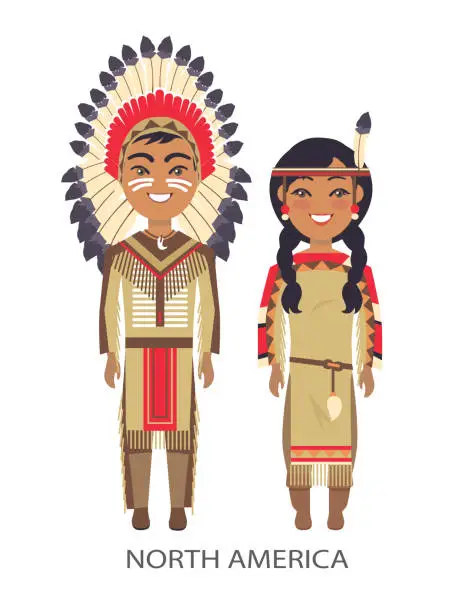 Vector illustration of Native Americans