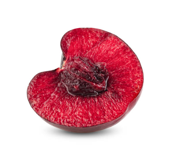 istock half ripe red cherry close up on a white 1215942430