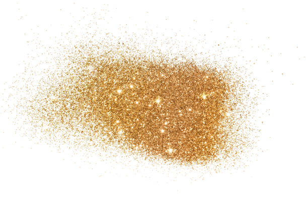 istock Gold glitter sparkles on white background 1215946103