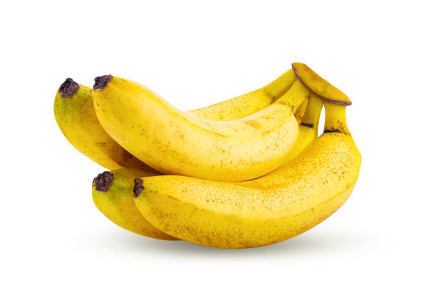 istock banana isolated on white background. full depth of field 1215948247