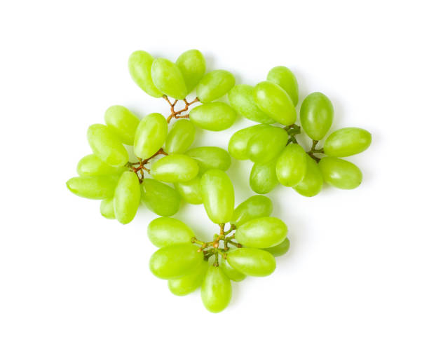 istock Green grape isolated on white background. top view 1215948288