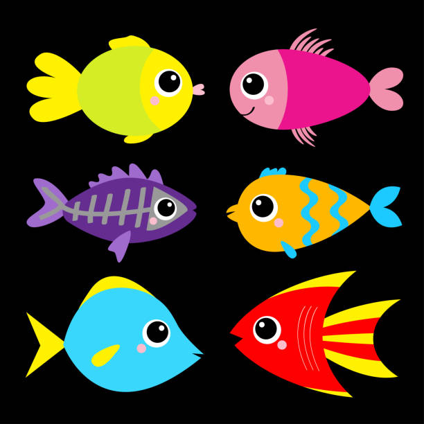 Ilustración de Bonito Conjunto De Iconos De Pescado Dibujos Animados Kawaii Carácter Divertido Colección De Niños Bebés Animales Del Mar Del Acuario Vida Marina Aislado Fondo Negro Diseño Plano y más Vectores Ilustración de Bonito Conjunto De Iconos De Pescado Dibujos Animados Kawaii Carácter Divertido Colección De Niños Bebés Animales Del Mar Del Acuario Vida Marina Aislado Fondo Negro Diseño Plano y más Vectores