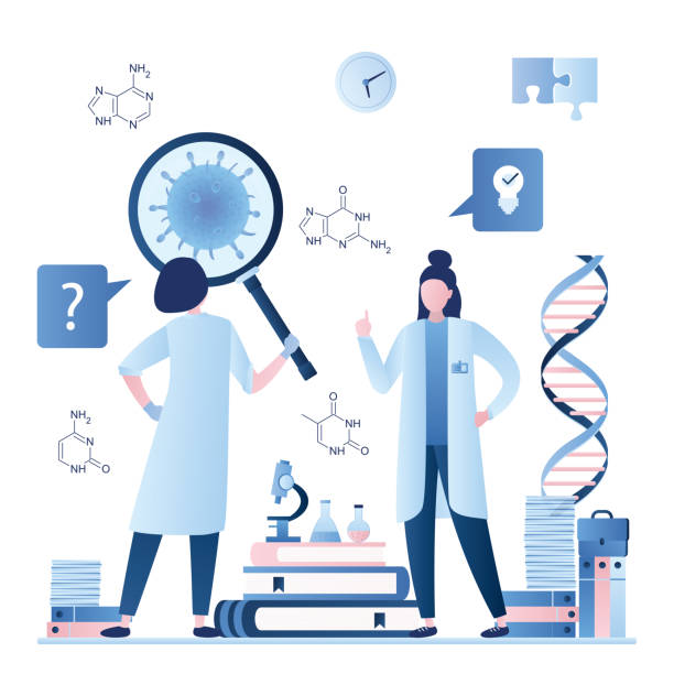 istock Women scientists study the molecule virus. Medical laboratory invented cure new coronavirus. 1215951719