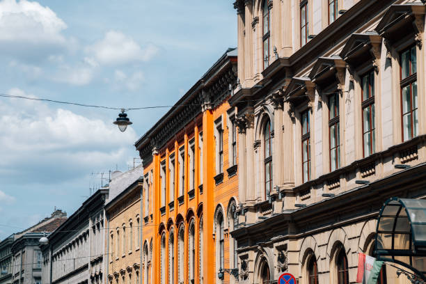 istock Buda district medieval old houses in Budapest, Hungary 1215955644