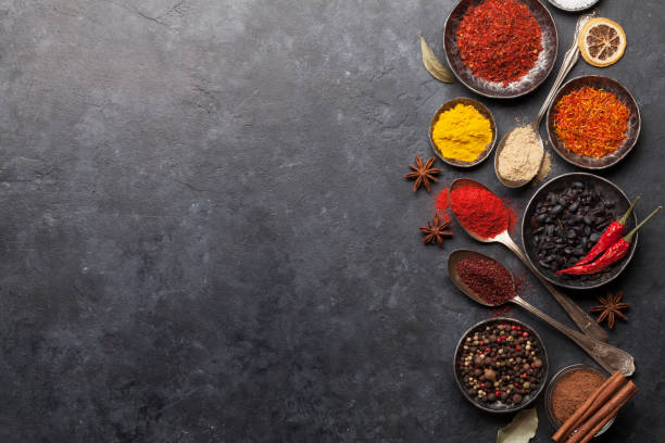 istock Various spices in bowls and spoons 1215956916