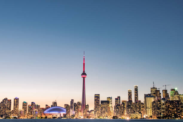 istock Toronto city skyline at night, Ontario, Canada 1215957313