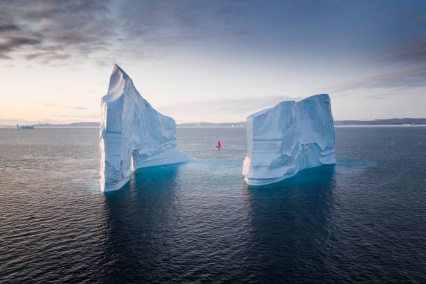 Beautiful landscape with large icebergs