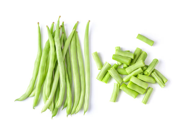 istock long beans isolated on white background. top view 1215965439