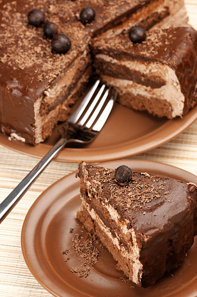 istock Homemade chocolate cake close-up 121596566