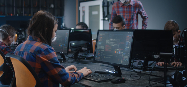 Image For Learning Programin Students Learning Programming In School Stock Photo - Download Image ...