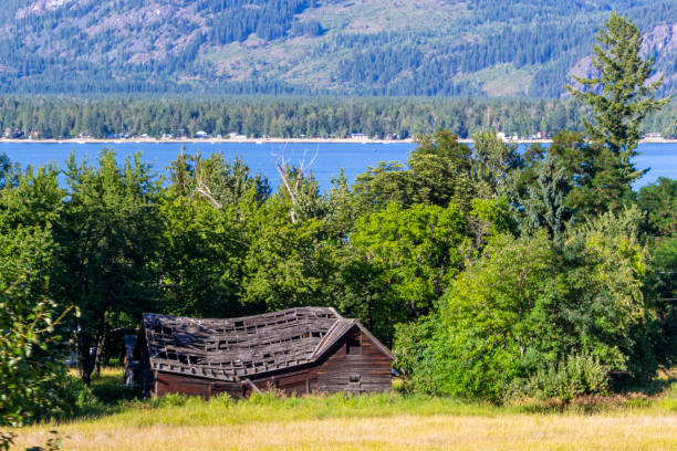 On May 27, 2024 this is a view of a small cabin and park in downtown Skagway Alaska