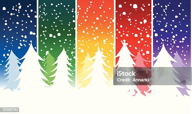 Ilustración de Nívea Navidad Fondo De Invierno y más Vectores Libres de Derechos de Arco iris - Arco iris, Navidad, Amarillo - Color