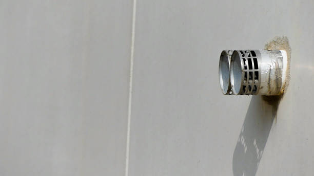 istock double smoke outlet on the wall 1215977725
