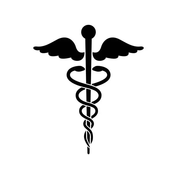Vector illustration of Caduceus medical symbol