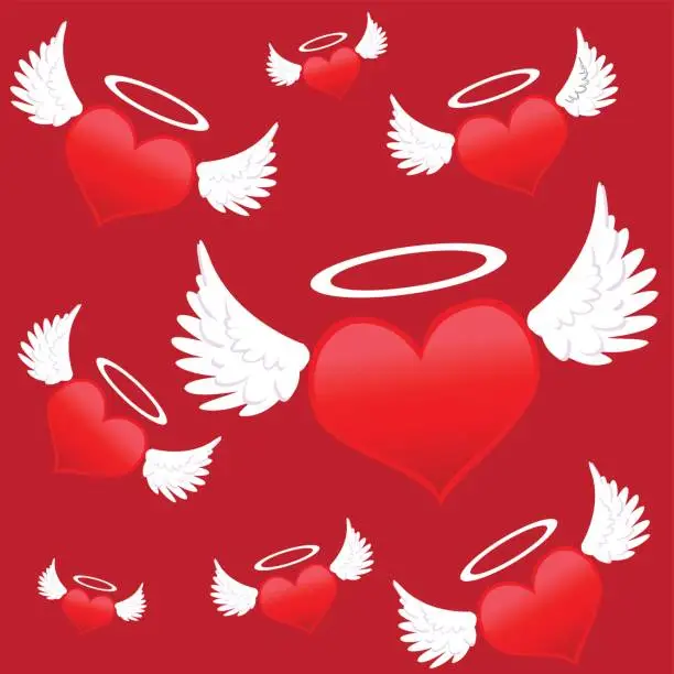 Vector illustration of valentine angels