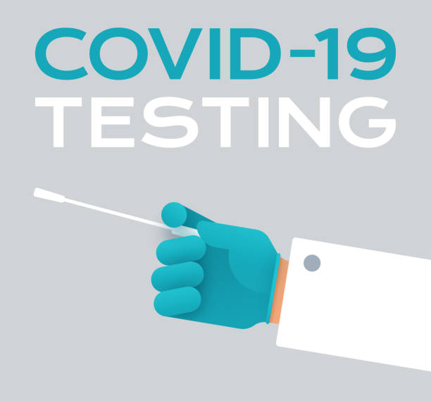 covid-19 coronavirus testing medical professional - krankheitsvektor stock-grafiken, -clipart, -cartoons und -symbole