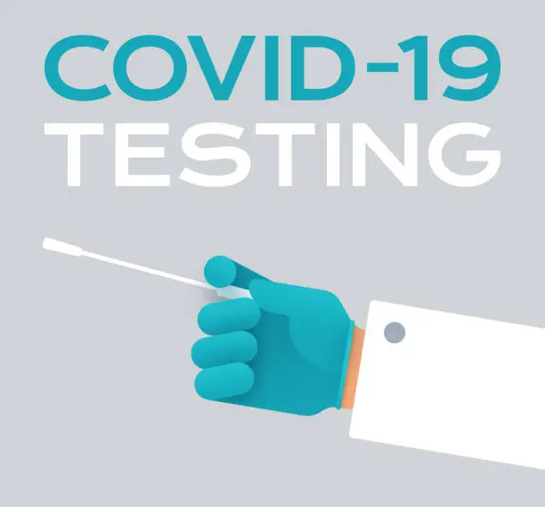 Vector illustration of CoViD-19 Coronavirus Testing Medical Professional