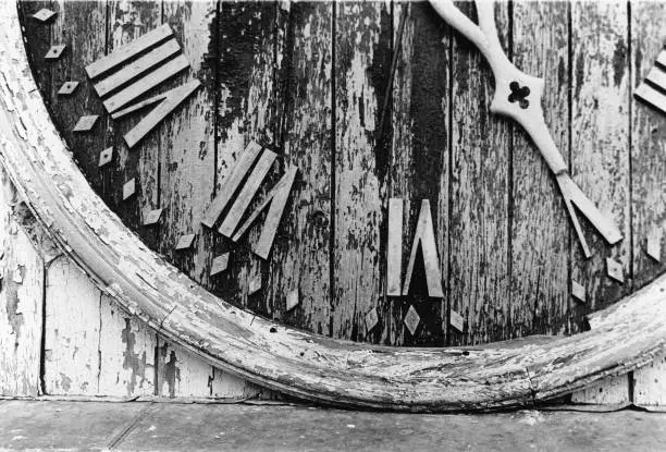 Weathered clock tower