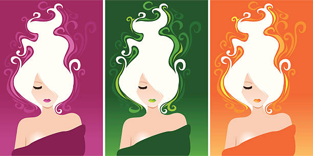 3 muses - femme fatale stock illustrations