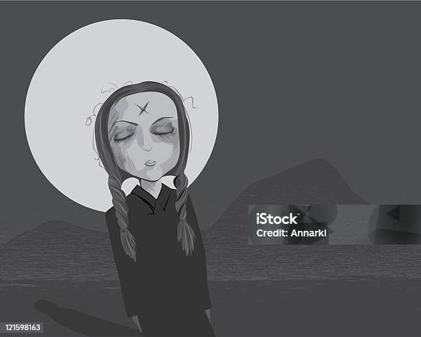 Graveyard Princess Stock Illustration - Download Image Now - Fear, Girls, Vampire