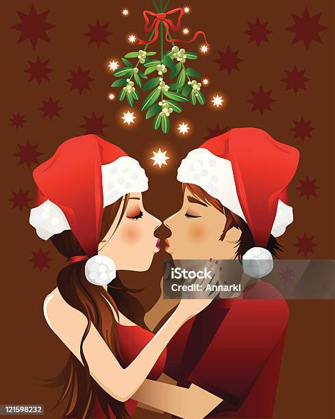 ヤドリギの下でキス - キスのベクターアート素材や画像を多数ご用意 - キス, クリスマス, 抱きしめる